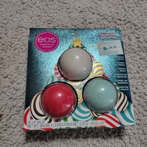 EOS Festive Trio Lip Balm Set - Red, White, Mint